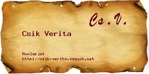 Csik Verita névjegykártya